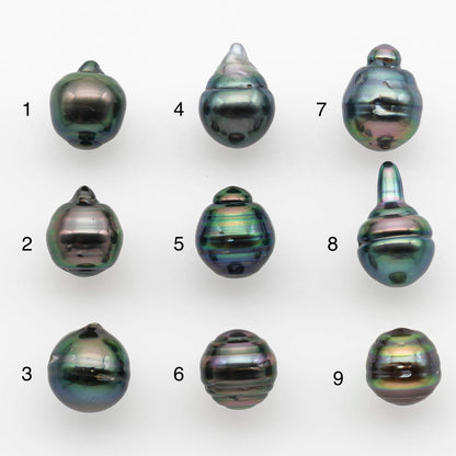 9-10mm Tahitian Pearl with High Luster and Natural Color, One Piece Undrilled for Making Jewelry, SKU # 2532TH