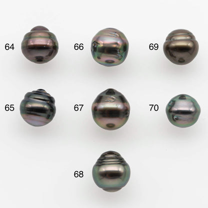 9-10mm Tahitian Pearl with High Luster and Natural Color, One Piece Undrilled for Making Jewelry, SKU # 2535TH
