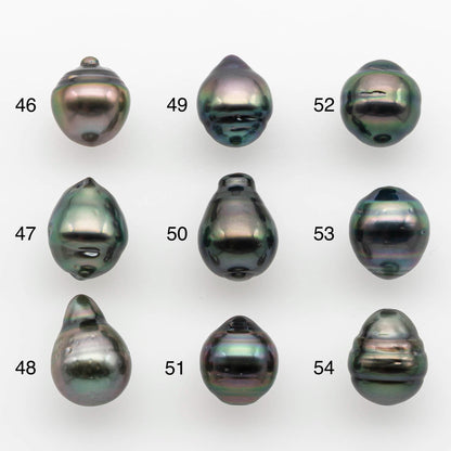 9-10mm Tahitian Pearl with High Luster and Natural Color, One Piece Undrilled for Making Jewelry, SKU # 2535TH