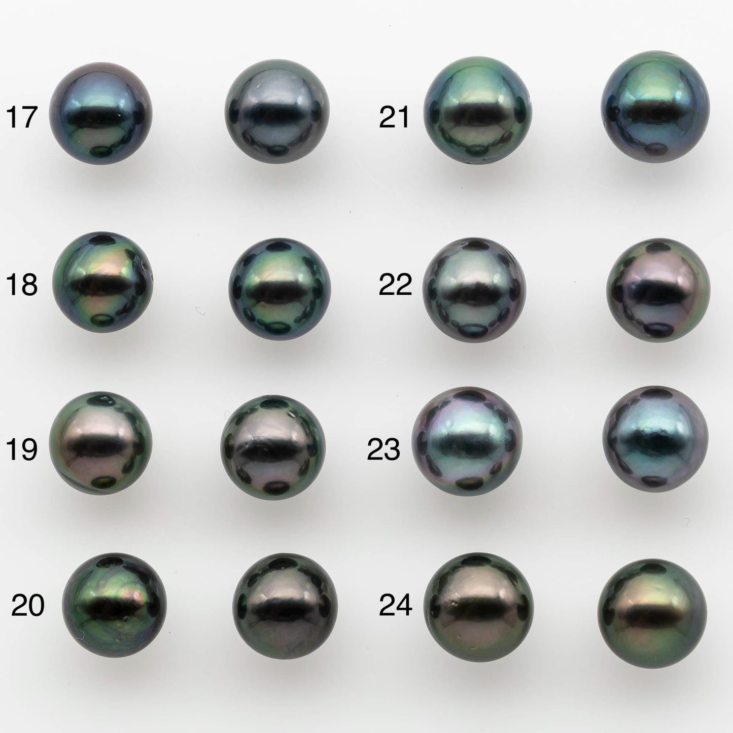 10-11mm Matching Pair Near Round Tahitian Pearl in High Luster, Undrilled for Making Earring or Pendant, SKU # 2542TH