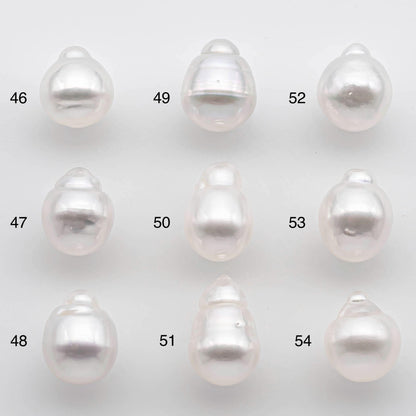 9-10mm South Sea Pearl Drop in Natural White Colors and Beautiful Luster with Minor Blemish, Undrilled Single Piece, SKU # 2543SS