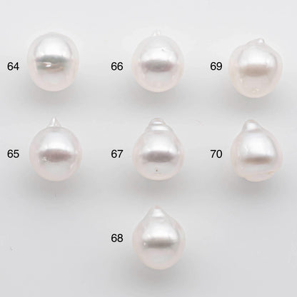 9-10mm South Sea Pearl Drop in Natural White Colors and Beautiful Luster with Minor Blemish, Undrilled Single Piece, SKU # 2543SS