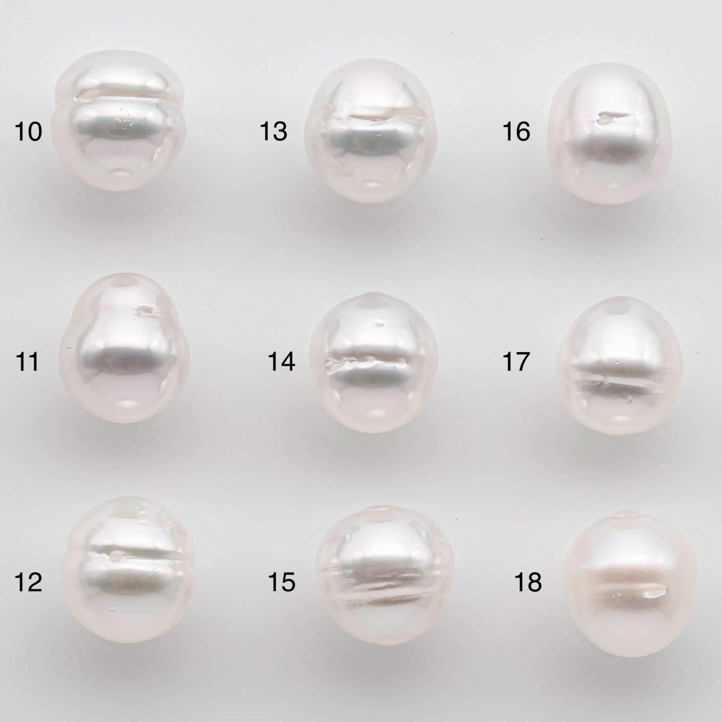 9-10mm South Sea Pearl Drop in Natural White Colors and Beautiful Luster with Minor Blemish, Undrilled Single Piece, SKU # 2544SS