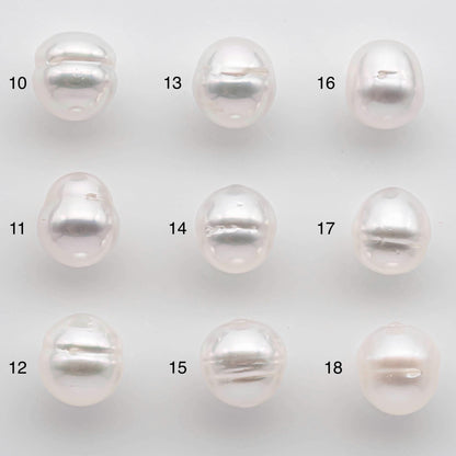 9-10mm South Sea Pearl Drop in Natural White Colors and Beautiful Luster with Minor Blemish, Undrilled Single Piece, SKU # 2544SS