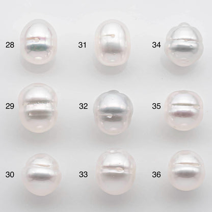 9-10mm South Sea Pearl Drop in Natural White Colors and Beautiful Luster with Minor Blemish, Undrilled Single Piece, SKU # 2544SS