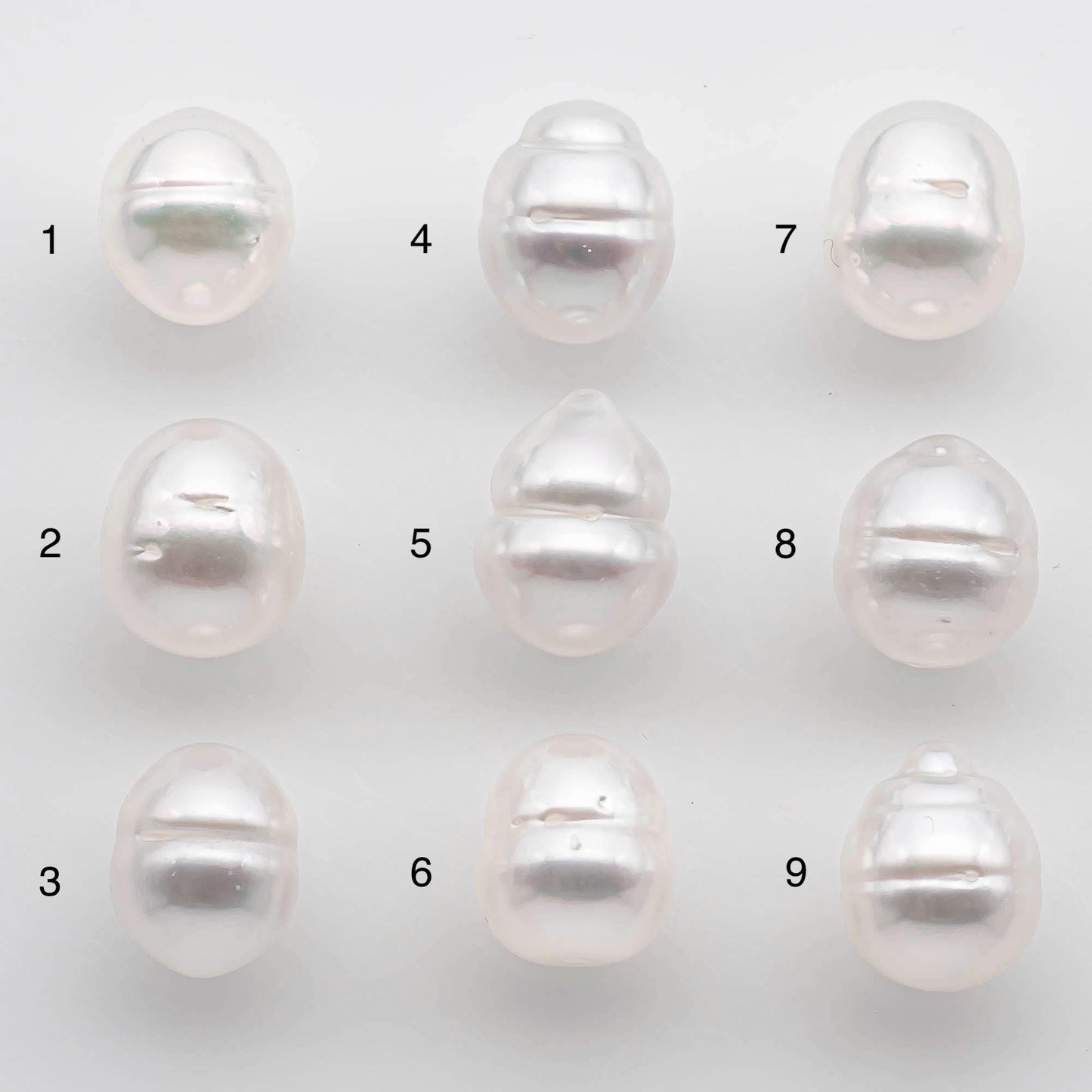 9-10mm South Sea Pearl Drop in Natural White Colors and Beautiful Luster with Minor Blemish, Undrilled Single Piece, SKU # 2544SS