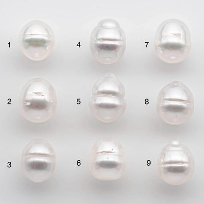 9-10mm South Sea Pearl Drop in Natural White Colors and Beautiful Luster with Minor Blemish, Undrilled Single Piece, SKU # 2544SS