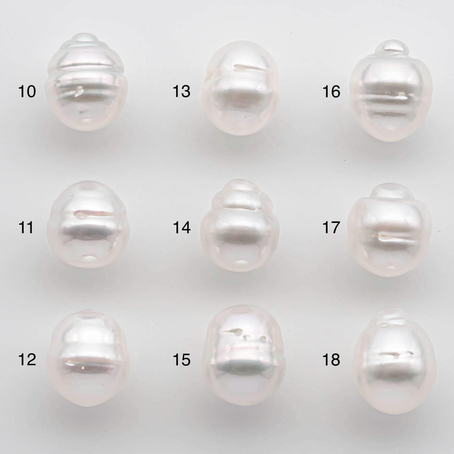 9-10mm Drop South Sea Pearl with High Luster and Natural White Color with Minor Blemish, Loose Single Pice Undrilled, SKU # 2545SS