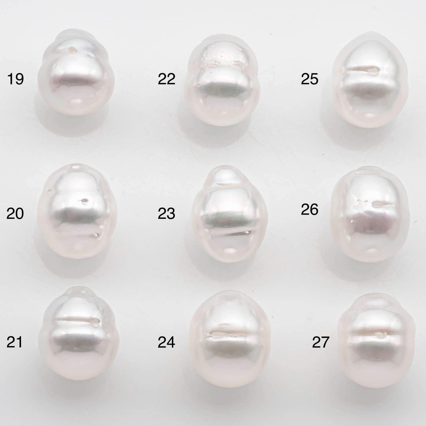 9-10mm Drop South Sea Pearl with High Luster and Natural White Color with Minor Blemish, Loose Single Pice Undrilled, SKU # 2545SS