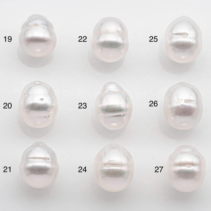 9-10mm Drop South Sea Pearl with High Luster and Natural White Color with Minor Blemish, Loose Single Pice Undrilled, SKU # 2545SS