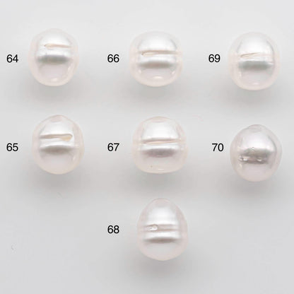 9-10mm Drop South Sea Pearl with High Luster and Natural White Color with Minor Blemish, Loose Single Pice Undrilled, SKU # 2545SS