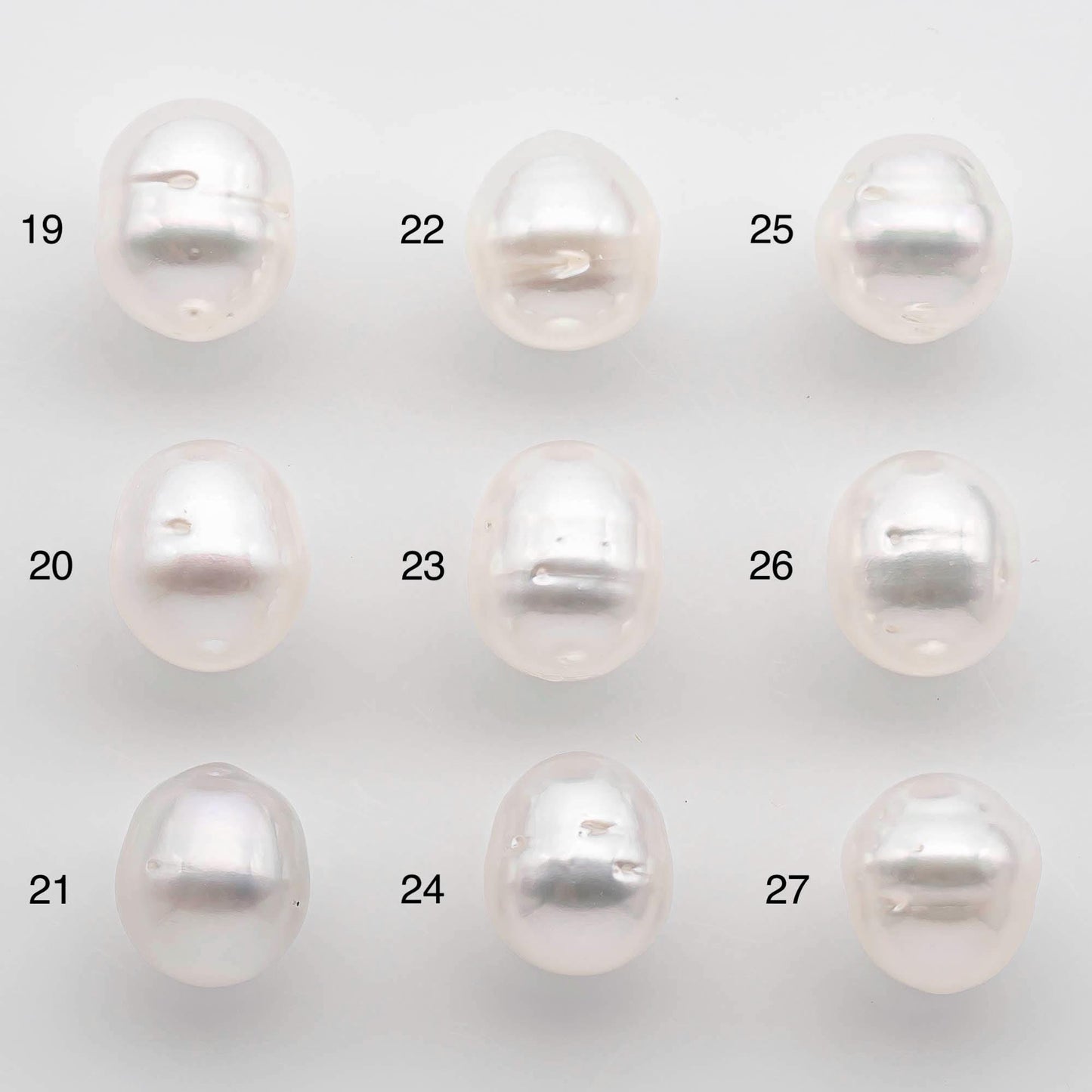9-10mm Drop South Sea Pearl with High Luster and Natural White Color with Minor Blemish, Loose Single Pice Undrilled, SKU # 2546SS