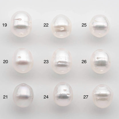 9-10mm Drop South Sea Pearl with High Luster and Natural White Color with Minor Blemish, Loose Single Pice Undrilled, SKU # 2546SS