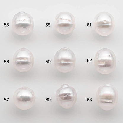 9-10mm Drop South Sea Pearl with High Luster and Natural White Color with Minor Blemish, Loose Single Pice Undrilled, SKU # 2546SS