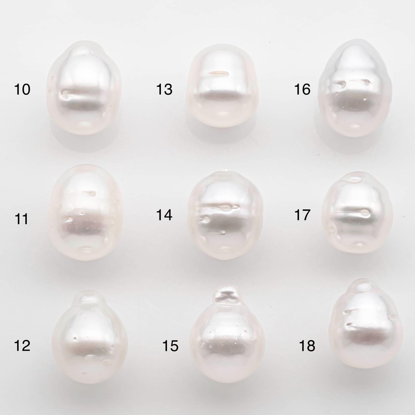9-10mm Drop South Sea Pearl with High Luster and Natural White Color with Minor Blemish, Loose Single Pice Undrilled, SKU # 2547SS