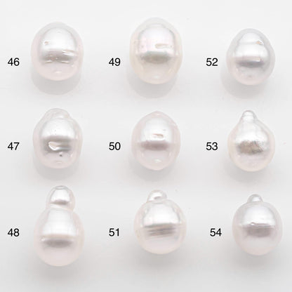 9-10mm Drop South Sea Pearl with High Luster and Natural White Color with Minor Blemish, Loose Single Pice Undrilled, SKU # 2547SS