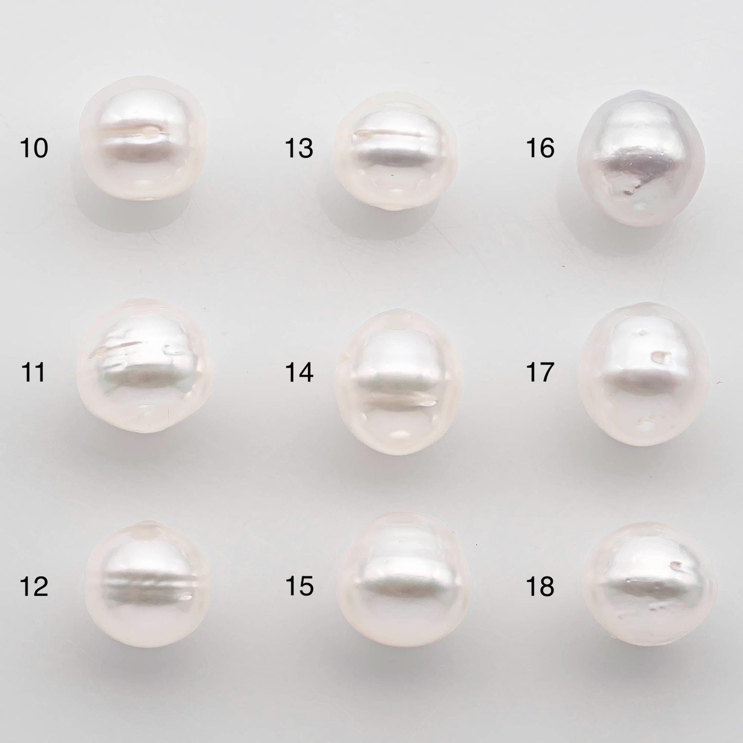 9-10mm Drop South Sea Pearl with High Luster and Natural White Color with Minor Blemish, Loose Single Pice Undrilled, SKU # 2549SS