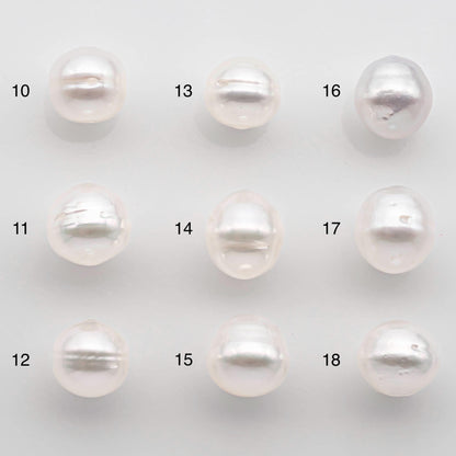 9-10mm Drop South Sea Pearl with High Luster and Natural White Color with Minor Blemish, Loose Single Pice Undrilled, SKU # 2549SS