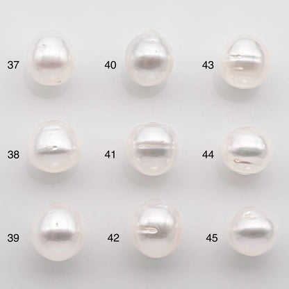 9-10mm Drop South Sea Pearl with High Luster and Natural White Color with Minor Blemish, Loose Single Pice Undrilled, SKU # 2549SS