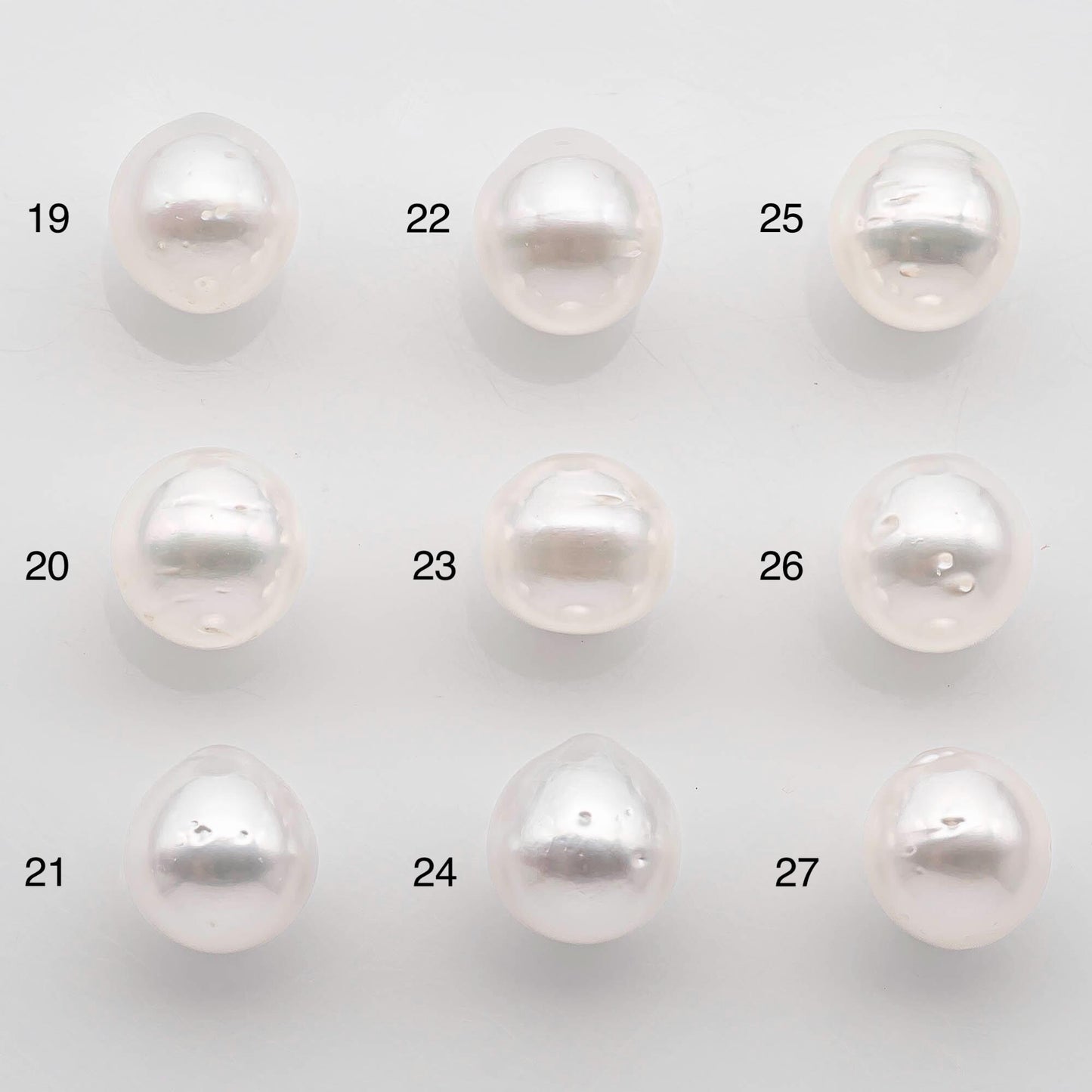9-10mm Drop South Sea Pearl with High Luster and Natural White Color with Minor Blemish, Loose Single Pice Undrilled, SKU # 2549SS