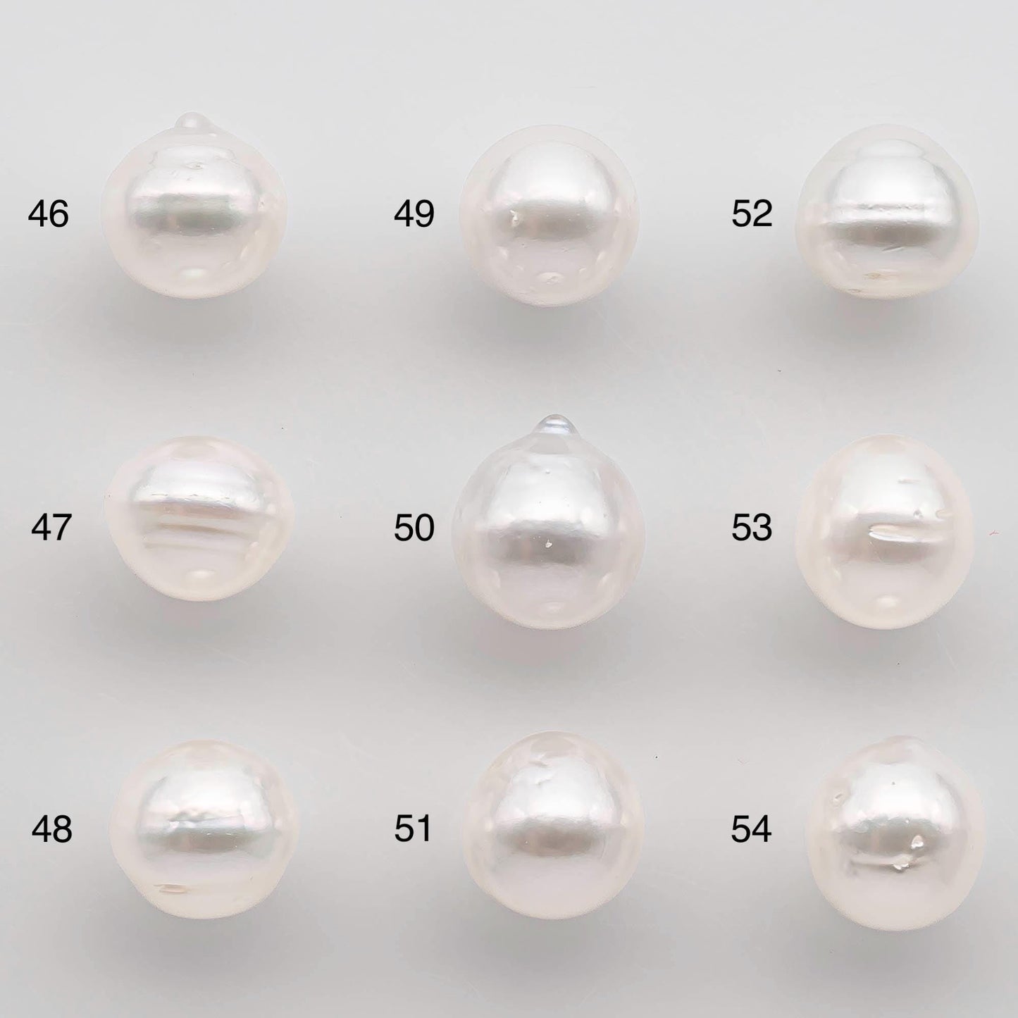 9-10mm Drop South Sea Pearl with High Luster and Natural White Color with Minor Blemish, Loose Single Pice Undrilled, SKU # 2549SS