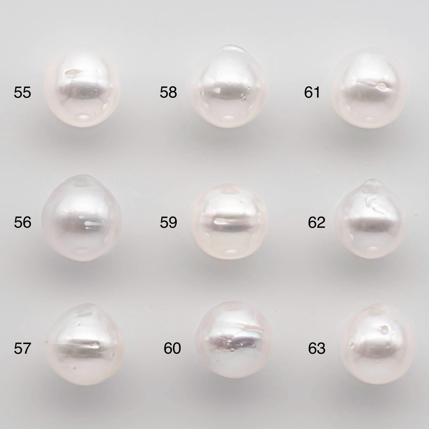 9-10mm Drop South Sea Pearl with High Luster and Natural White Color with Minor Blemish, Loose Single Pice Undrilled, SKU # 2549SS