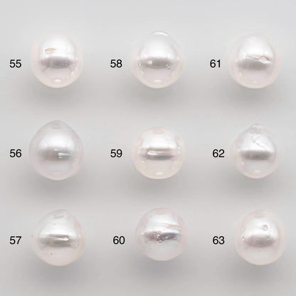 9-10mm Drop South Sea Pearl with High Luster and Natural White Color with Minor Blemish, Loose Single Pice Undrilled, SKU # 2549SS