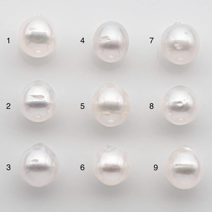 9-10mm Drop South Sea Pearl with High Luster and Natural White Color with Minor Blemish, Loose Single Pice Undrilled, SKU # 2549SS