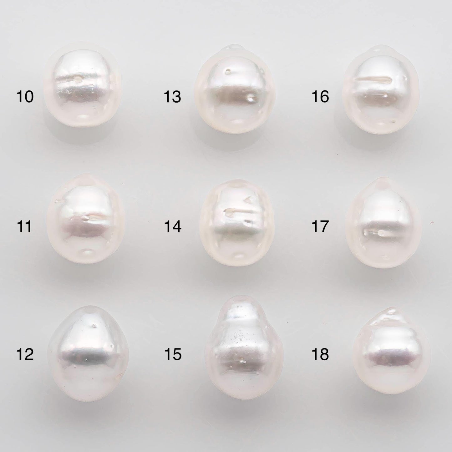 9-10mm South Sea Pearl Drop in Natural White Colors and Beautiful Luster with Minor Blemish, Undrilled Single Piece, SKU # 2550SS
