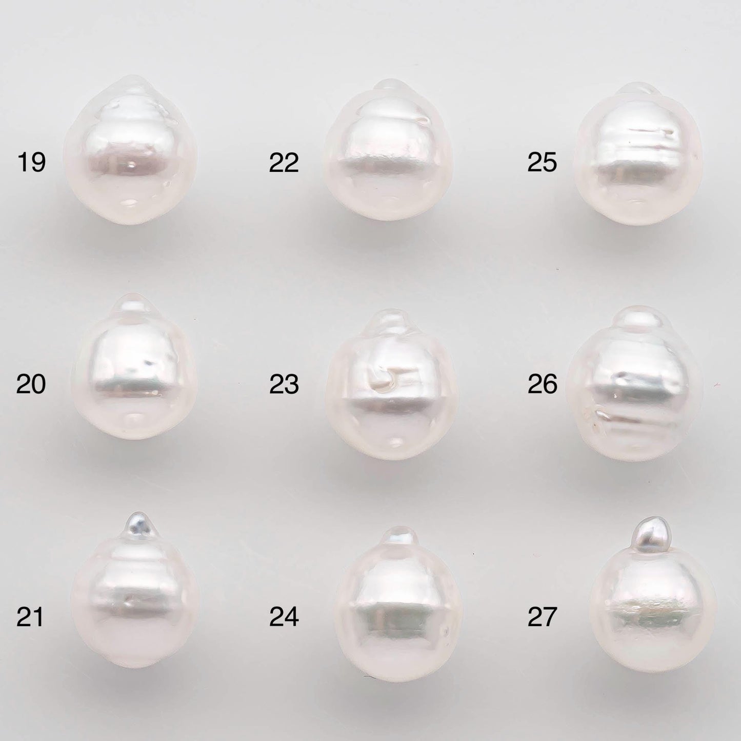 9-10mm South Sea Pearl Drop in Natural White Colors and Beautiful Luster with Minor Blemish, Undrilled Single Piece, SKU # 2550SS