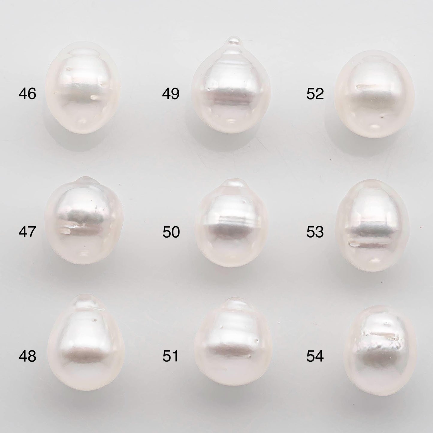 9-10mm South Sea Pearl Drop in Natural White Colors and Beautiful Luster with Minor Blemish, Undrilled Single Piece, SKU # 2550SS