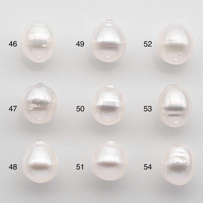9-10mm South Sea Pearl Drop in Natural White Colors and Beautiful Luster with Minor Blemish, Undrilled Single Piece, SKU # 2550SS