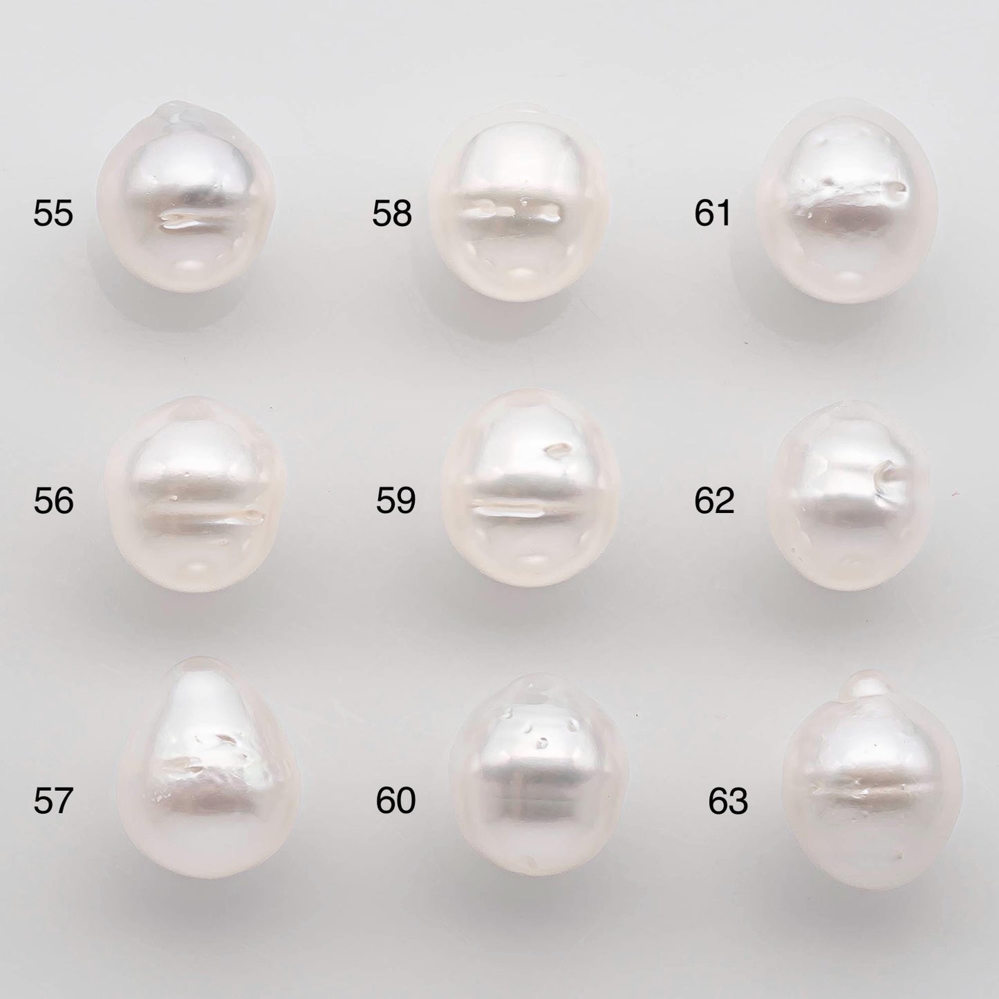 9-10mm South Sea Pearl Drop in Natural White Colors and Beautiful Luster with Minor Blemish, Undrilled Single Piece, SKU # 2550SS