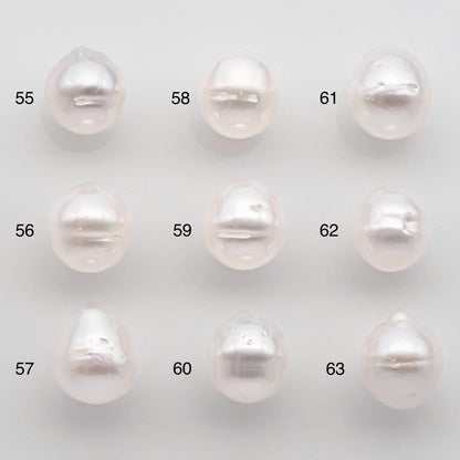 9-10mm South Sea Pearl Drop in Natural White Colors and Beautiful Luster with Minor Blemish, Undrilled Single Piece, SKU # 2550SS