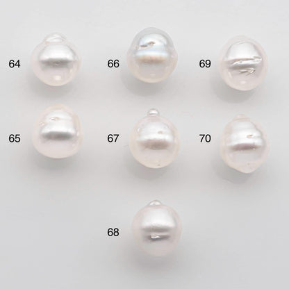 9-10mm South Sea Pearl Drop in Natural White Colors and Beautiful Luster with Minor Blemish, Undrilled Single Piece, SKU # 2550SS