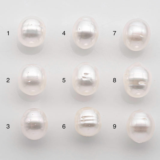 9-10mm South Sea Pearl Drop in Natural White Colors and Beautiful Luster with Minor Blemish, Undrilled Single Piece, SKU # 2550SS