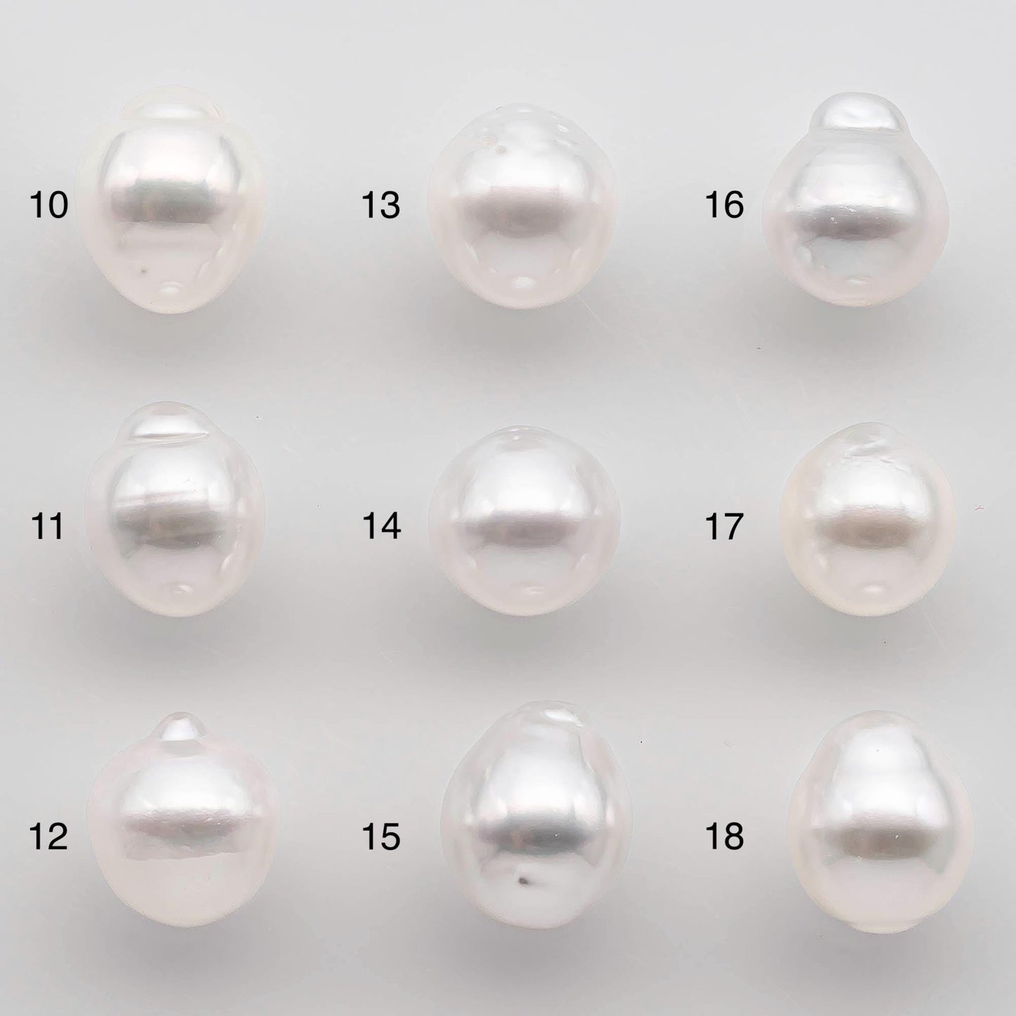 9-10mm South Sea Pearl Drop in Natural White Colors and Beautiful Luster, Undrilled Single Piece, SKU # 2551SS