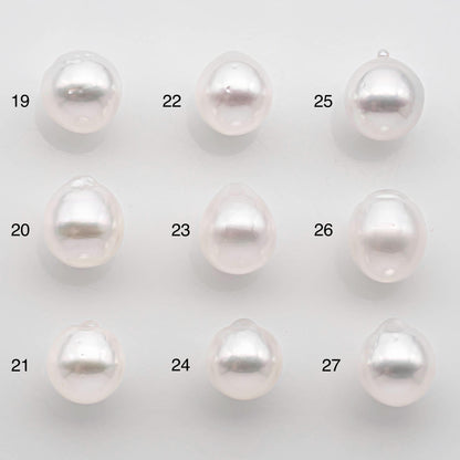 9-10mm South Sea Pearl Drop in Natural White Colors and Beautiful Luster, Undrilled Single Piece, SKU # 2551SS