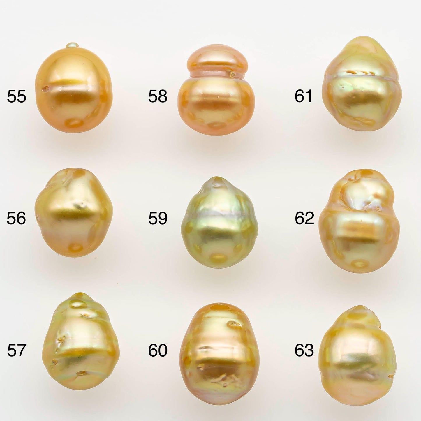 9-10mm South Sea Pearl, Gold Drop Single Piece Nondrilled with High Luster and Minor Blemishes for Jewelry Making, SKU # 2553GS