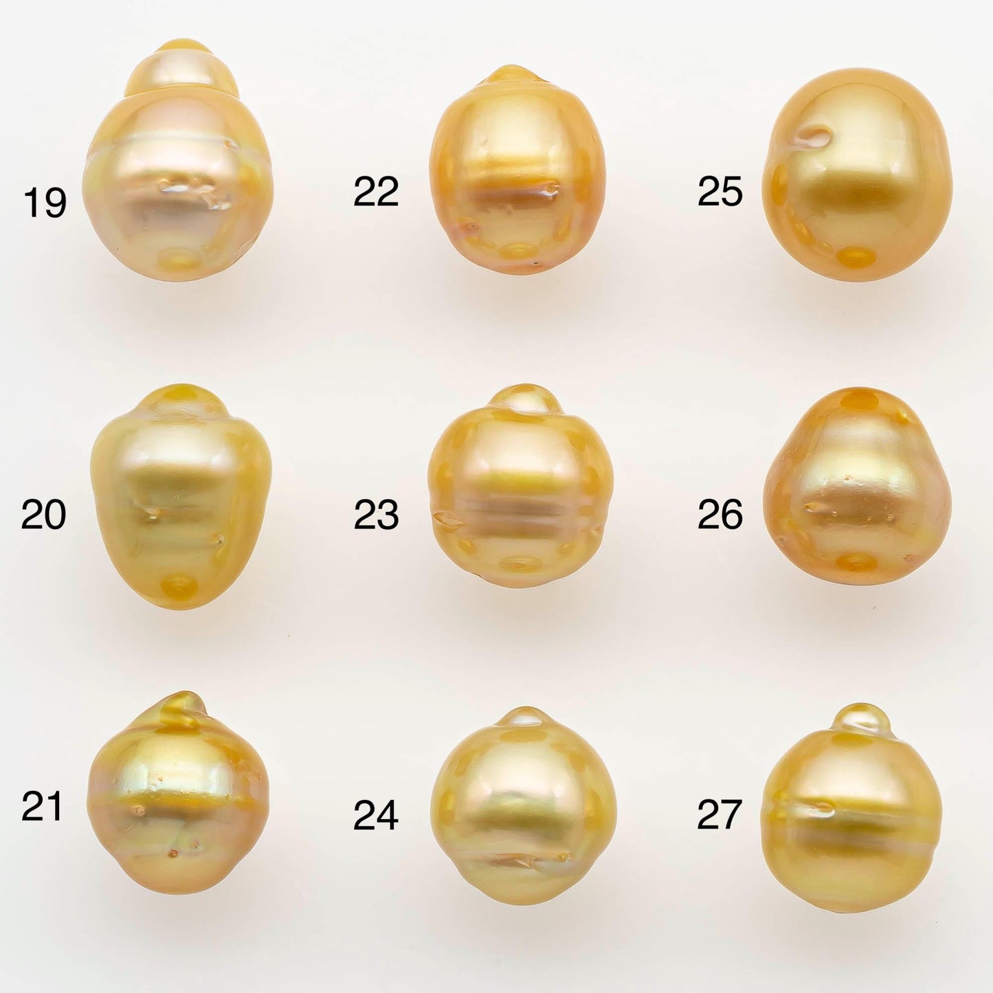 9-10mm South Sea Pearl, Gold Drop Single Piece Nondrilled with High Luster and Minor Blemishes for Jewelry Making, SKU # 2554GS