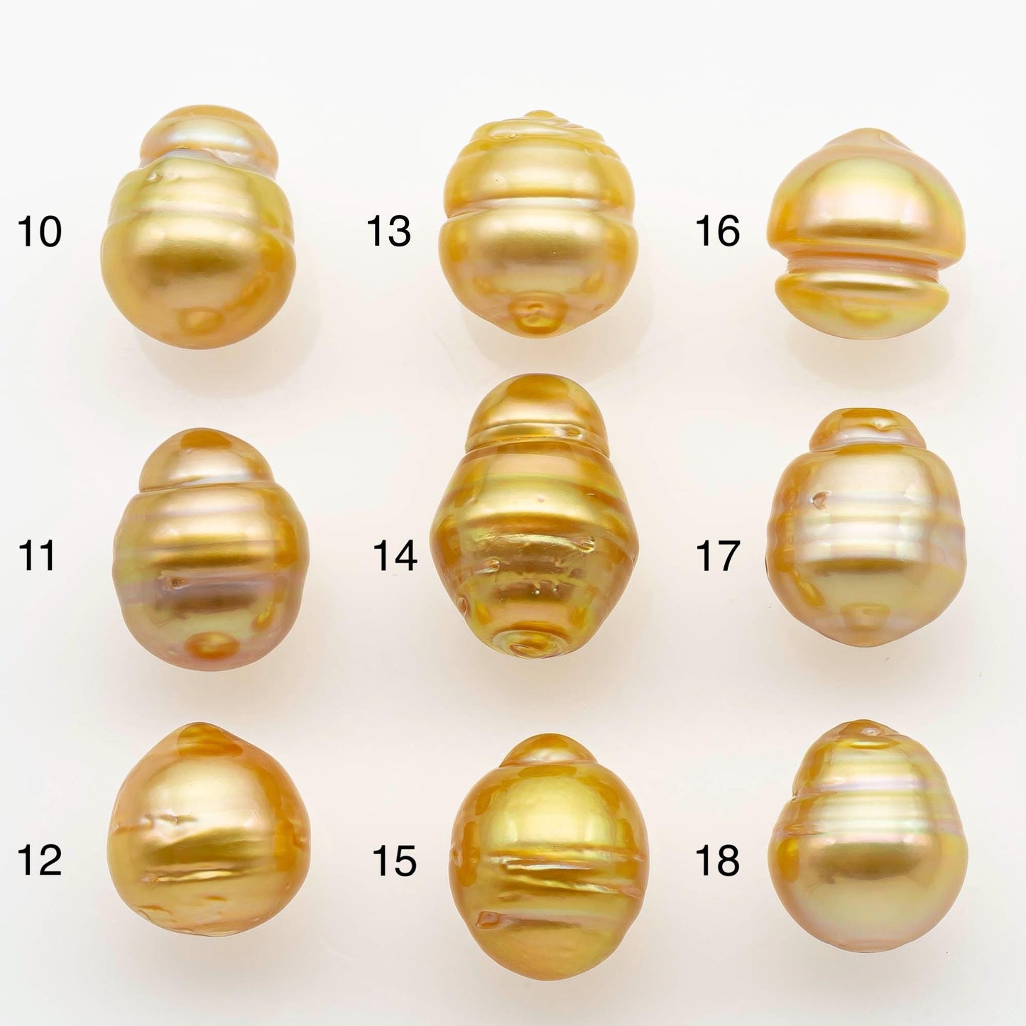 10-11mm South Sea Pearl, Gold Drop Single Piece Nondrilled with High Luster and Minor Blemishes for Jewelry Making, SKU # 2557GS