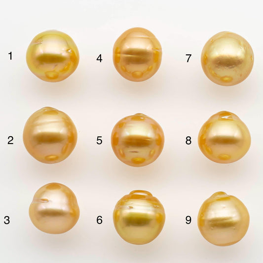 10-11mm South Sea Pearl, Gold Drop Single Piece Nondrilled with High Luster and Minor Blemishes for Jewelry Making, SKU # 2561GS