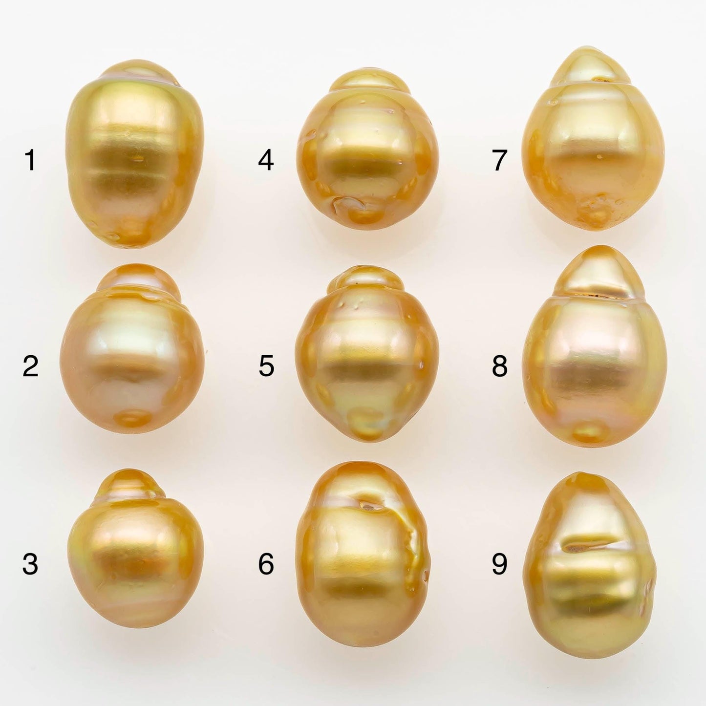 10-11mm South Sea Pearl, Gold Drop Single Piece Nondrilled with High Luster and Minor Blemishes for Jewelry Making, SKU # 2562GS