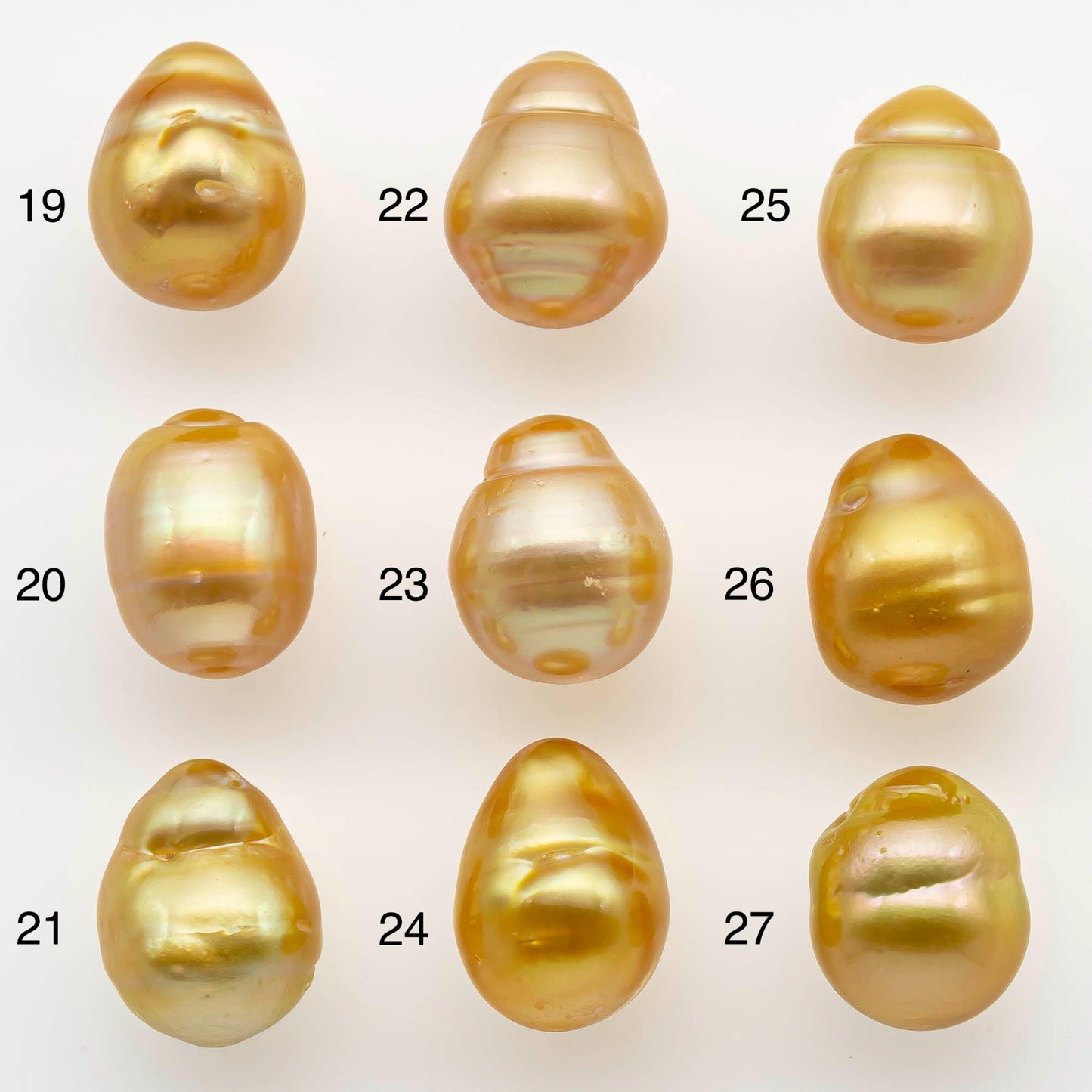 10-11mm South Sea Pearl, Gold Drop Single Piece Nondrilled with High Luster and Minor Blemishes for Jewelry Making, SKU # 2562GS