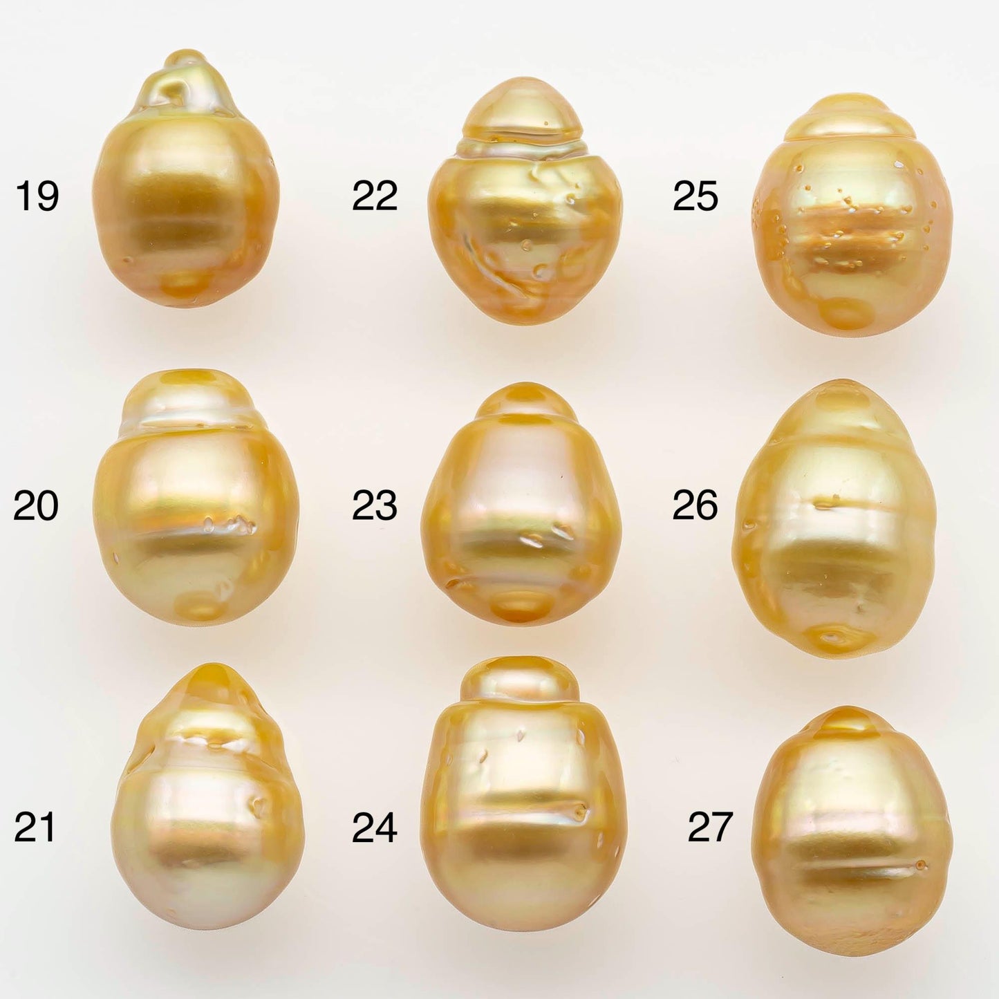 10-11mm South Sea Pearl, Gold Drop Single Piece Nondrilled with High Luster and Minor Blemishes for Jewelry Making, SKU # 2563GS