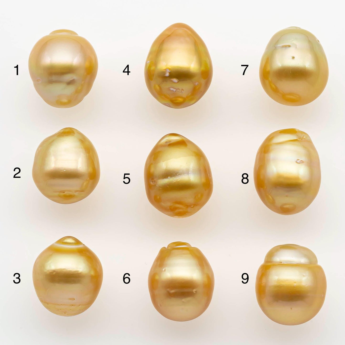 10-11mm South Sea Pearl, Gold Drop Single Piece Nondrilled with High Luster and Minor Blemishes for Jewelry Making, SKU # 2564GS