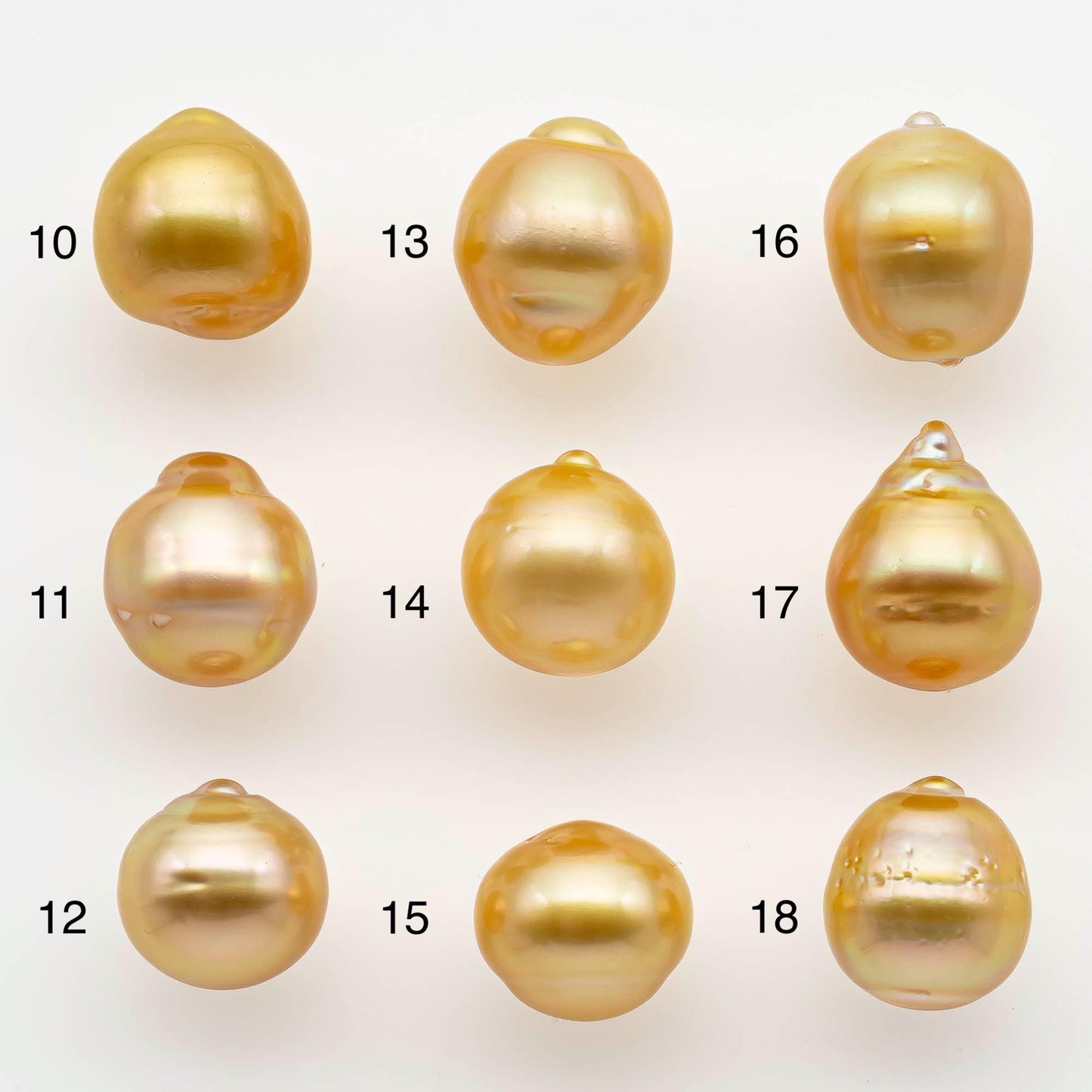 10-11mm Gold South Sea Pearl Drops Undrilled for Jewelry Making, Natural Gold Color Saltwater Pearl, SKU#2565GS