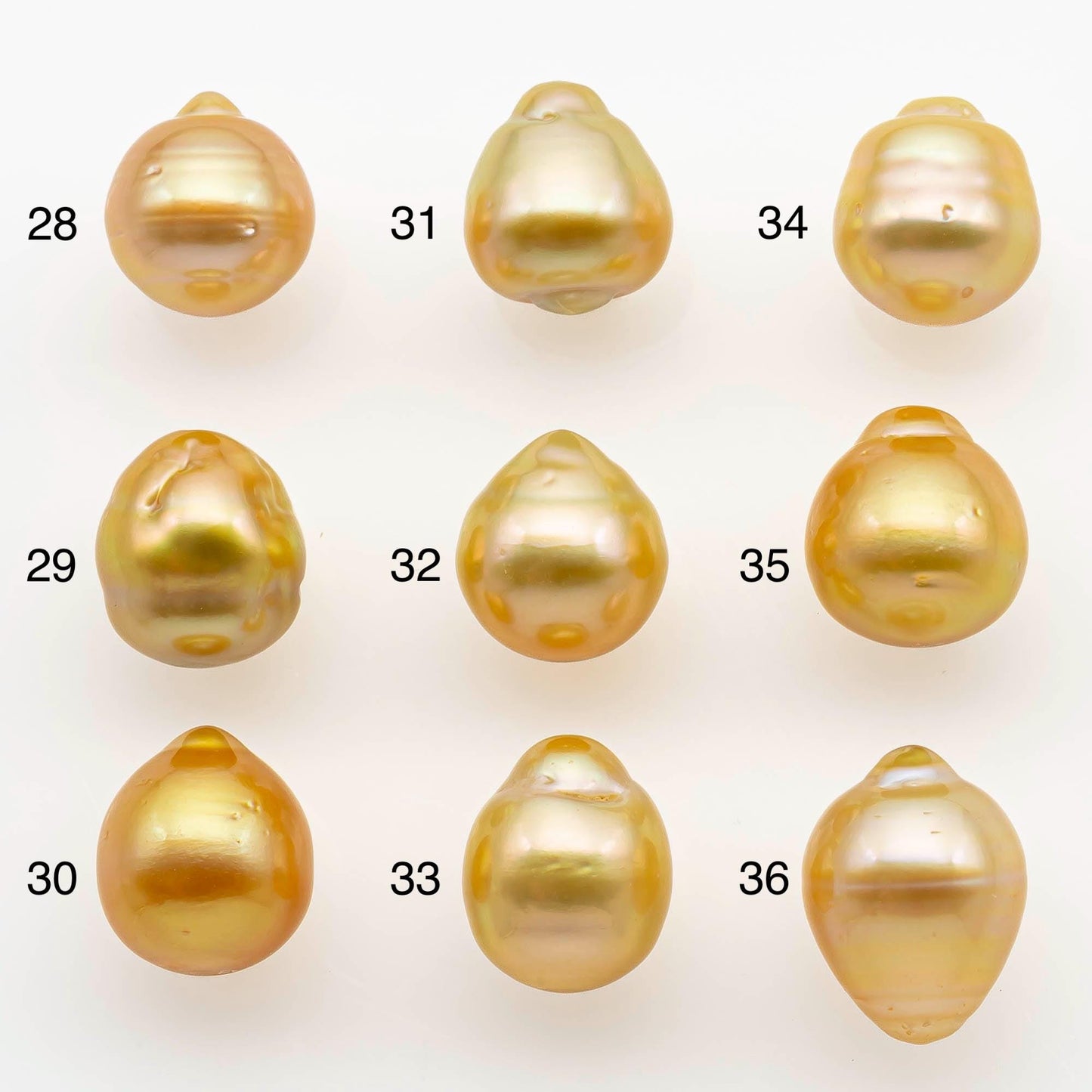 10-11mm Gold South Sea Pearl Drops Undrilled for Jewelry Making, Natural Gold Color Saltwater Pearl, SKU#2565GS