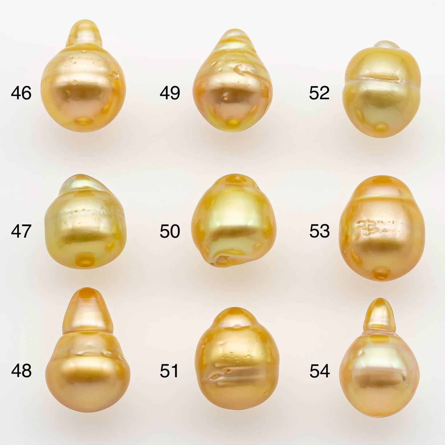 9-10mm South Sea Pearl, Gold Drop Single Piece Nondrilled with High Luster and Minor Blemishes for Jewelry Making, SKU # 2554GS