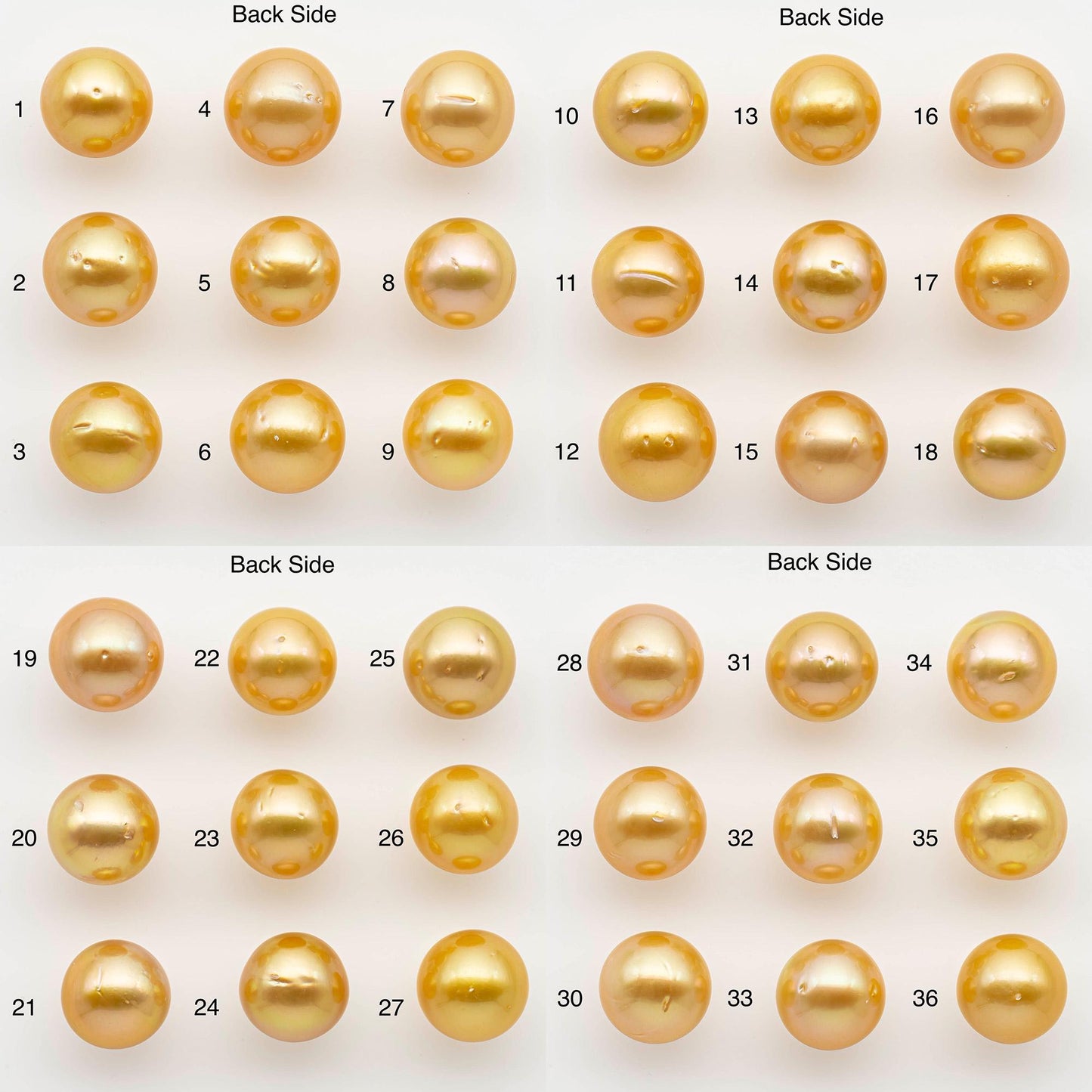 12-13mm South Sea Pearl, Gold Round Single Piece Nondrilled with High Luster and Minor Blemishes for Jewelry Making, SKU # 2569GS
